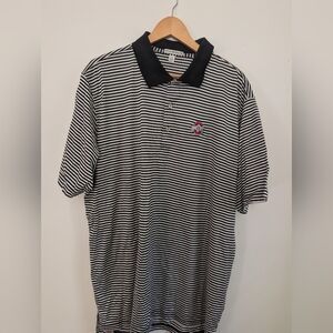 Peter Millar Black and White Striped Polo Shirt